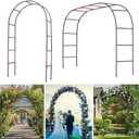 Thickened 0.7mm Tube Garden Arch Trellis - 4.6ft Wide x 7.9ft High or 7.6ft Wide x 6.4ft High - Garden Trellis for Climbing Plants - Stable Garden Arbor, Birthday Party Wedding Arch Decoration, Without Base