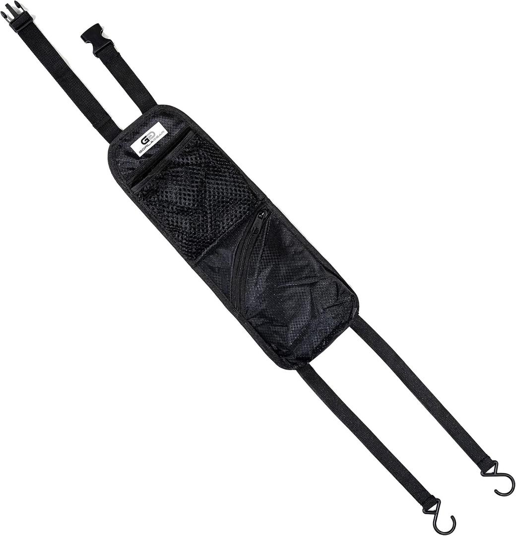 Gorla Gear Black Car Seat Side Organizer Hanging Organization Storage Bag Auto Accessories Multifunctional Mesh Net Pocket for Masks Sanitizer Drink Coin Change Pen Sunglass Phone Holder Truck SUV Van