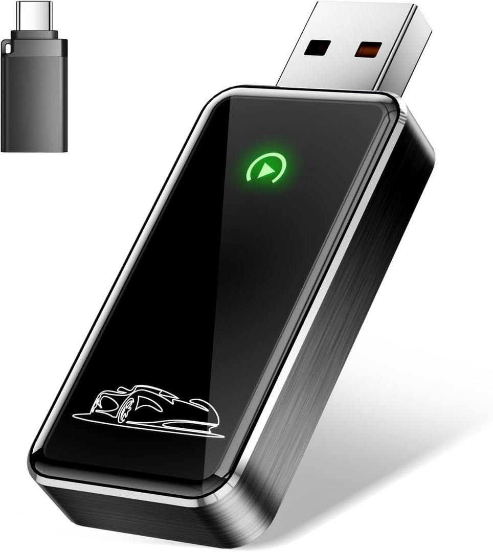 Wireless CarPlay Adapter for Apple iPhone - Converts Factory Wired CarPlay to Wireless, Quick Setup & Auto-Connect Every Drive, CarPlay Dongle for Cars from 2015+ & iOS10+