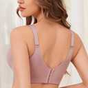 Bras for Women Push Up Bra Back Fat Smoothing Bra Comfort Lightly Padded Underwire Support T-Shirt Bras (Beige)
