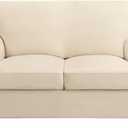 SearchI Stretch Sofa Cover Couch Cover, 3 Pieces Loveseat Slipcover with 2 Separate Cushion Cover, Washable Furniture Protector for Living Room(Loveseat, Beige) (Medium)