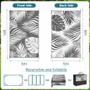 Ogrmar Reversible Mats, Outdoor Rug for Patio, Waterproof Carpet, Plastic Straw Rug for Indoor Outdoor, Floor Mat&Rug for RV Porch Camping Backyard Deck Balcony Beach Trailer (Gray & White, 5 * 8FT)