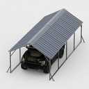 Garveelife 11 ft x20 ft x9 ft Vertical Roof Metal Carport, Heavy Duty Steel Car Ports for All-Weather, for Full-Size Pickup Trucks, Boats, and Tractors