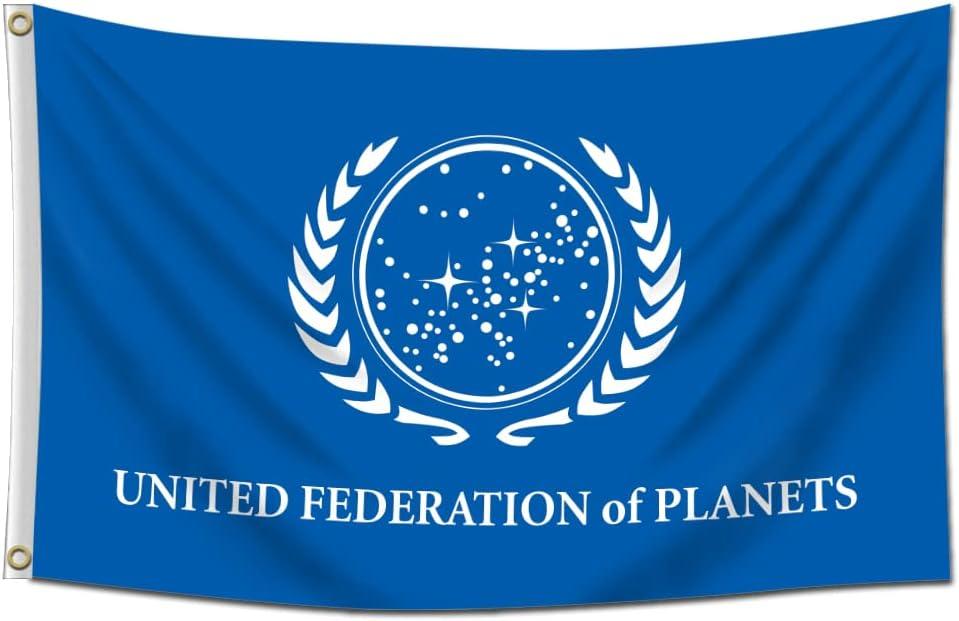 United Federation of Planets Flag 3X5Feet Banner for College Dorm Indoor Decor