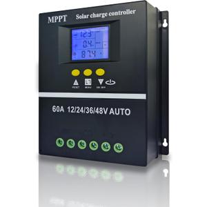 MPPT 36V/48V/24V/12V Solar Charge Controller Tools 100A/80A/60A LCD Dual USB Lead Acid Lithium Batteries Quick Charger (60A)