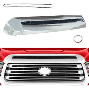 Tundra Front Upper Hood Bulge Molding - New Chrome Front Upper Hood Bulge Molding Grille Trim Compatible With 2014-2021 To-yo-ta Tundra,Replacement for 76180-0C030