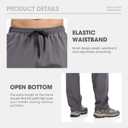 Men's Fleece Lined Pants Winter Athletic Workout Running Sweatpants Zipper Pockets Water Resistant Warm Joggers (Gray, XXL)