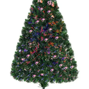 4 ft. Pre-Lit Fiber Optic Artificial PVC Christmas Tree with Metal Stand Holiday-Description