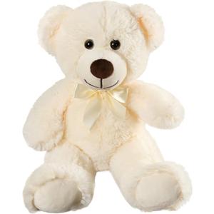 Plush Teddy Bear Cute Stuffed Animal Bear with Bow Plush Toys 13.8 Inches (Cream)