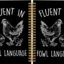 Funny Chicken Black Journal Notebook - Crazy Chicken Lady Notebooks College Ruled for Work School, Chicken Mom Gifts for Farmer, Office Supplies, Hardcover Spiral Notebook 5.5"x8.3"