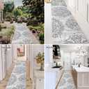 HEBE Hallway Runner Rug 2'x8' Washable Vintage Distressed Area Rugs Non Slip Laundry Rug Runner Boho Floor Carpet Runners for Hallways Entryway Laundry Room Kitchen Bathroom,Grey