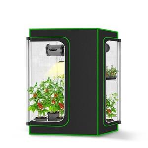 MELONFARM 2-in-1 Grow Tent, 36"x24"x48" High Reflective Diamond Mylar with Multi-Chamber and Floor Tray for Hydroponic Indoor Growing
