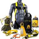 KwikSafety - Charlotte, NC - TSUNAMI BUNDLE [Premium BRAIDED ROPE] Vertical Lifeline, Safety Harness, Safety Lanyard, Cross Arm Strap, Tool Lanyard, Roof Anchor, 20L Dry Bag ANSI OSHA | 50 FT. (Bundle (Save $15))