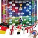 2026 World Soccer Cup Extra Large Schedule Poster 43in x 32in, 48 teams Soccer Jersey Bunting Banner Country String Flags, Tournament Schedule Soccer Matches Wall Chart for Home Office bar football club Decorations (Green)