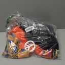 4 PCS Hippie Costume for Mens 60s 70s T-Shirt Afro Wig Accessories Set for Party Cosplay 2XL Orange