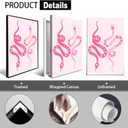 Pink fashion college style snake poster simple pink wall decoration suitable for boys and girls room living room bedroom dormitory office classroom and other decorations 12x16in Unframed