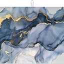 Marble Blue Dish Drying Mat for Kitchen Counter, Luxurious Marble Texture Dish Drying Pad with Anti-Slip Rubber Base