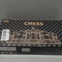 15" Large Chess Set for Adults with Weighted Acrylic Chess Pieces 3.5" King & Portable Folding Marbling Wooden Chess Board Travel Chess Sets Family Board Game Gift – Elegant Classic Chess Game