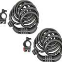 SEPOX 2Pcs Pack 6FT Extra Long Cable Combination Bike Locks, 4 Digits Retractable Security Lock, 12mm Heavy Duty Anti Theft Anti Rust Cable for Bicycle, Scooter, Gate, Outdoor Equipment, Weatherproof