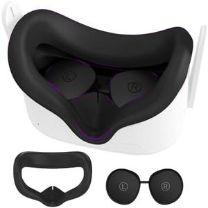 Silicone Face Pad for Meta Quest 2 Standard Facial Interface with Lens Cover Protectors Washable Vr Covers for Oculus Quest 2 Accessories Silicone Cover Only