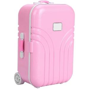 FUNCREVITY ZJchao Mini Suitcase Doll kit, Pink Plastic Handle-Equipped Suitcase, Travel Toy Set Suitable for 18-inch Dolls, Travel Suitcase Set