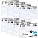 Koogel 400PCS Index Cards 3x5, Flash Cards with Waterproof Covers for Back to School, Lined Heavy Weight Notecards Ruled Study Flashcards with Spiral for Students Teachers Studying Learning, White