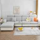 Couch Cushion Covers, Sofa Covers Couch Cover for Sectional Sofa, Sofa Hero Covers for Couch Protect, Soothing Home Sofa Covers Washable Stretch Slipcovers (Light Gray,Chaise Cover)