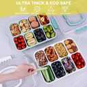 Snackle Box Container, Large 8-Compartment Divided Serving Tray with Lid and Handle, Portable Snack Tray for Travel Party Beach Picnic, Dishwasher Safe, BPA-Free, Wheat Straw