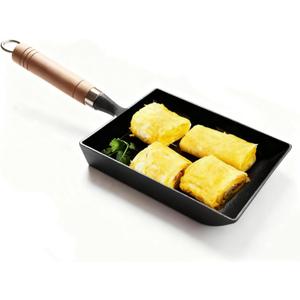 Cast Iron Tamagoyaki Pan 67 Inch  Square Japanese Omelette Skillet, Non-Stick Mini Frying Pan for Home Kitchen & Induction Stove