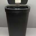 BestOffice | 13 Gallon Trash Can with Lid | Automatic Touchless Garbage Can | Odor Control | Modern Oval Design | Easy to Clean | Plastic | Black | Fits Any Kitchen, Bathroom, Office or Home