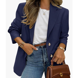 PRETTYGARDEN 2026 Blazers for Women Business Casual Long Sleeve Lapel Open Front Suit Jacket Work Blazer with Pockets, Size Medium