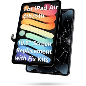 LHM for iPad Air 4th 5th Gen 10.9" LCD Screen Replacement Display Touch Glass Digitizer Assembly LED Backlit LCD Panel (Model:A2316 A2072 A2324 A2325 A2588 A2589 A2591) with Repair Kits
