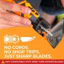 Sharp Pebble Cordless Lawn Mower Blade Sharpener Adjustable 20- 40 Angle Guide-Rotary Tool with Replaceable Sharpening Wheel Bits & Fast Rechargeable Battery Effortless Precision for Lawn Care