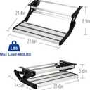 LEADALLWAY RV Step Camper Stair Folding Manual Single Drop Down Steps