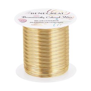 BENECREAT 26 Gauge 131 Yards Jewelry Beading Wire Light Gold Tarnish Resistant Copper Wire for Beading Wrapping and Other Jewelry Craft Making