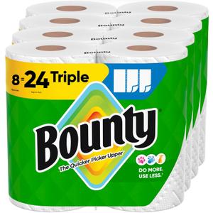 Bounty Select-A-Size Paper Towels, White, 8 Triple Rolls = 24 Regular Roll