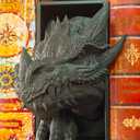 Black Dragon Head and Black Dragon Tail 3D Printed Decorative Bookshelf, Lightweight and Durable Bookshelf Accessories, for Friends (Black Dragon Head)