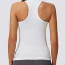 MathCat Workout Tank Tops for Women Athletic Basic Tanks Seamless Running Muscle Racerback Ribbed Yoga Tops with Built in Bra White (White, L)