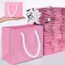 Kreapa 30 Pcs 4x5x2 Inches Extra Small Gift bags, Mini Gift Bags With Handles For Kids Birthday, Baby Shower, Wedding And Party Supplies(Pink)