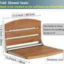 17.5" Folding Shower Seat Wall Mounted,Foldable Shower Bench,Fold Down Shower Seat,Folding Shower Seat Bench,Wall Mount Shower Seat Bench Chair (Teak)