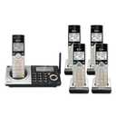 AT&T CL83507 DECT 6.0 5-Handset Cordless Phone with Dual Keypad Base, Smart Call Blocker, Caller ID Announcer, Answering Machine, Intercom & Unsurpassed Range - Silver/Black