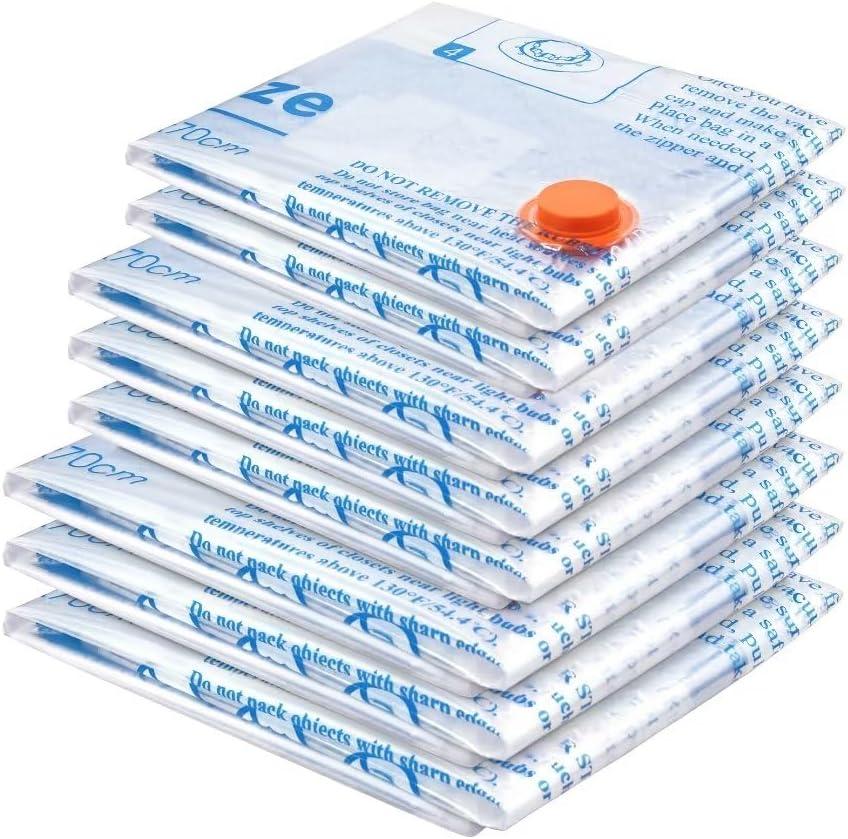 Vacuum Storage Bags 8 Combo (3 Jumbo/3Large/2 Medium), Space Saver Sealer Bags,Plastic Packaging Bags, Airtight Compression Bags for Clothes, Pillows, Comforters, Blankets, Bedding