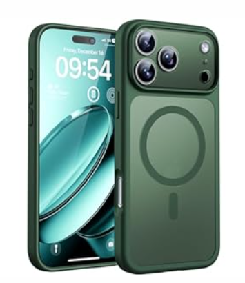 TOCOL for iPhone 17 Pro Case, Compatible with Magsafe, Full Camera Protection, Built-in Magnetic Ring, Drop Protection, Translucent Matte Phone Case for iPhone 17 Pro 6.3 inch (Green)