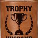 Birthday Gifts for Husband from Wife, Trophy Husband Gifts for Him, Beer Can Cooler Gifts for Men, 12oz Leather Can Sleeves for Hubby, Retirement Anniversary Valentines Day Gift for Him