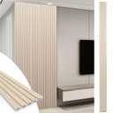 Art3d WPC Slat Wall Panels, 8-Pack 108 x 6 Inch 3D Wall Accents for Interior Wall Decor, Living Room, Bedroom, Oak