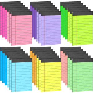 36 Pack Legal Pads Bulk 12 Colors, Narrow Ruled Notepad 5x8, Multicolor Small Notepads 30 Sheet/notepad, Colored Mini Writing Pads with Sturdy Backboard, Perforated Lined Note Pads for Study