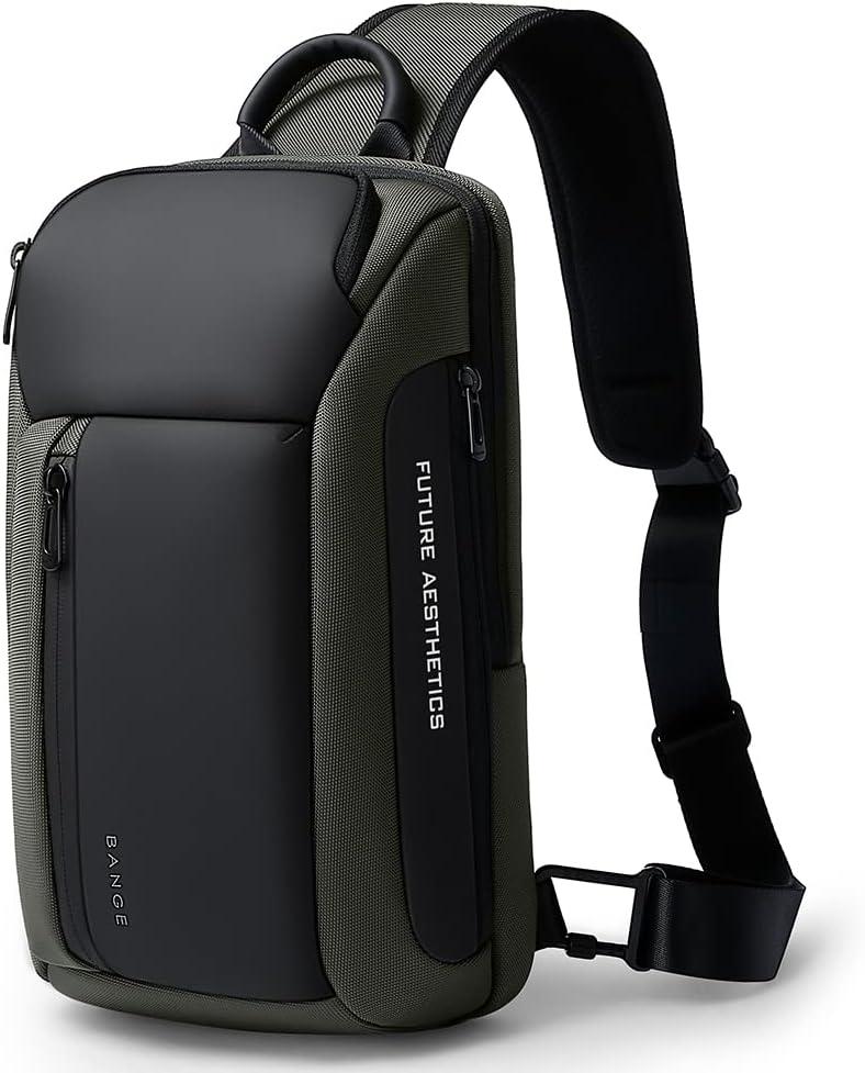 BANGE Men's Crossbody Backpack - Waterproof Shoulder Bag for Travel, Hiking & Daily Commute
