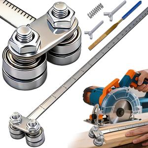 23.6in Positioning Calipers for Circular Saw, Stainless Steel Rip Cut Circular Saw Guide with Double-axis, Adjustable Positioning Calipers for Precise Measurements & Easy Wood Cutting