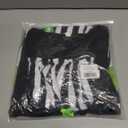 IBAKOM Women Cow Print Halloween Dress with Headpiece Bow Tie Red Plaid Puffy Sleeve Suspender Milk Maid Overall Dress (Black, XS)