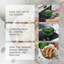 3 Quart Dutch Oven Enameled Cast Iron with Lid - Big Dual Handles - Oven Safe up to 500F - Classic Round Pot for Versatile Cooking Green
